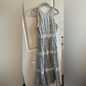 TCEC Elegant Blue Sleeveless Dress